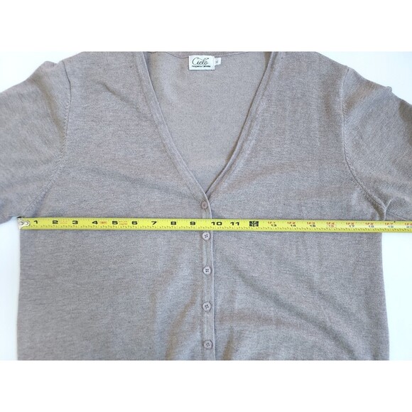 CIELO Ladies Tan Long Sleeve V-Neck Button Down Viscose Blend Cardigan Size XL - Picture 3 of 8